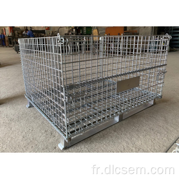 Cage de stockage en acier pliable en treillis métallique